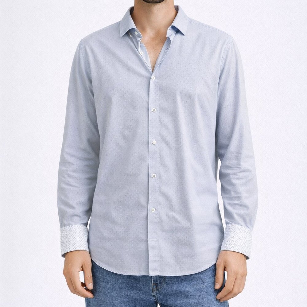 Ted Baker Pattern Button Down‎ Shirt Blue White 17